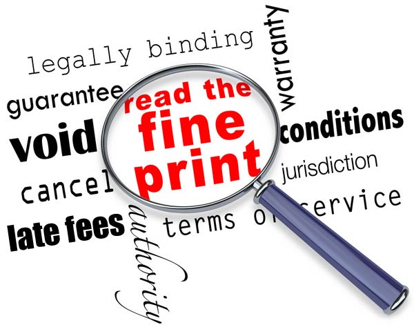 Business Loan Fine Print