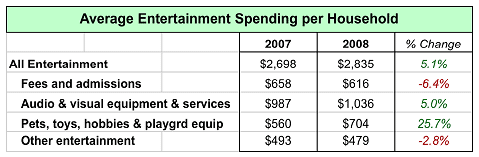 2007-2008 entertainment spending
