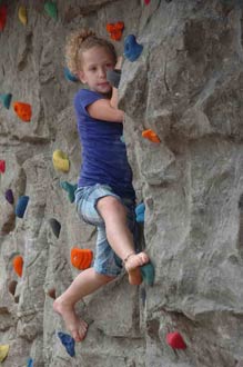 girl rock climbing